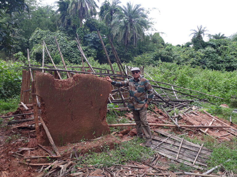 Elephant conflict hut pulled down